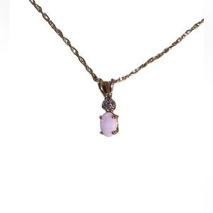 Opal Necklace Gold Tone Sterling